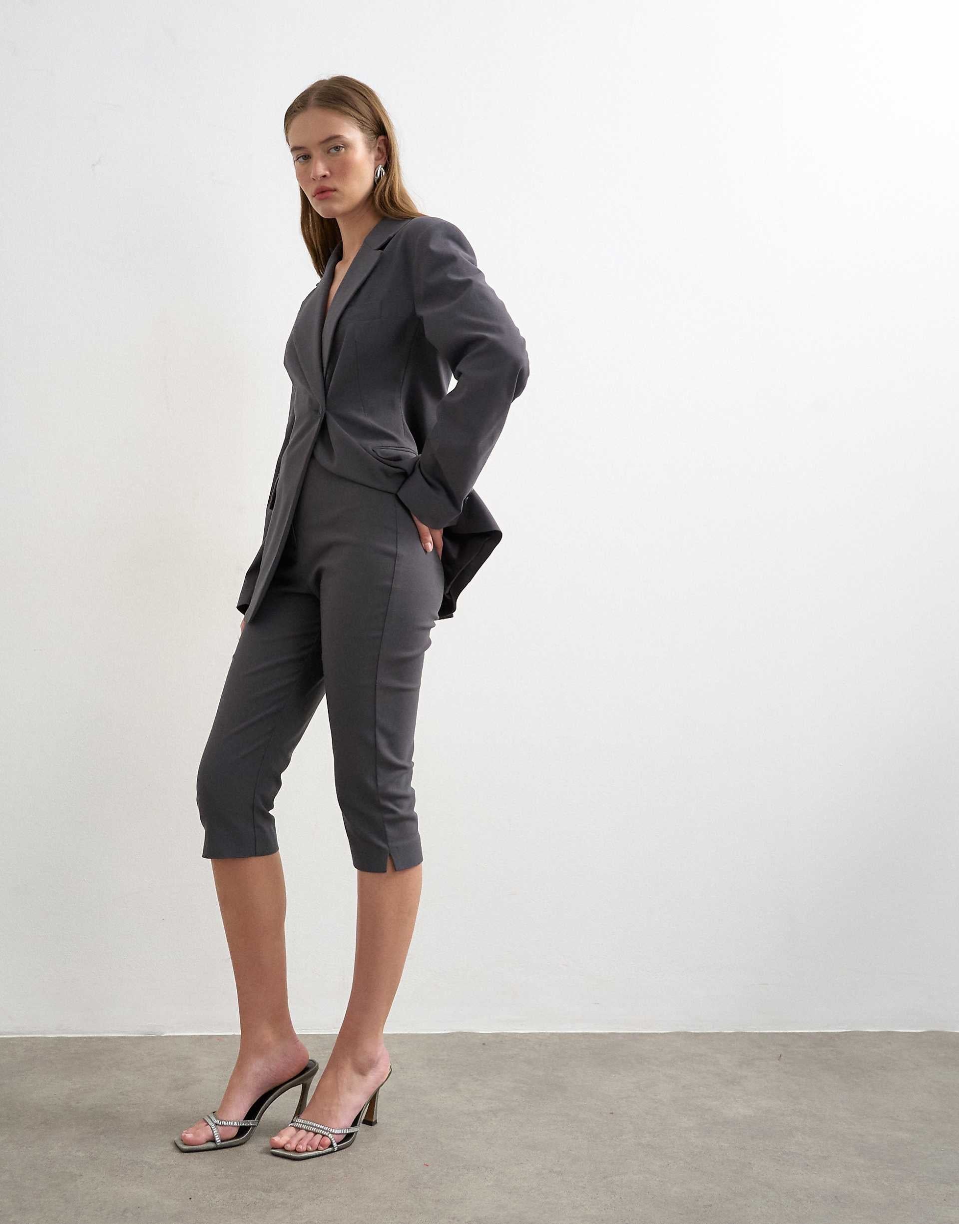 Topshop Co-ord Bengaline Capri in Slate