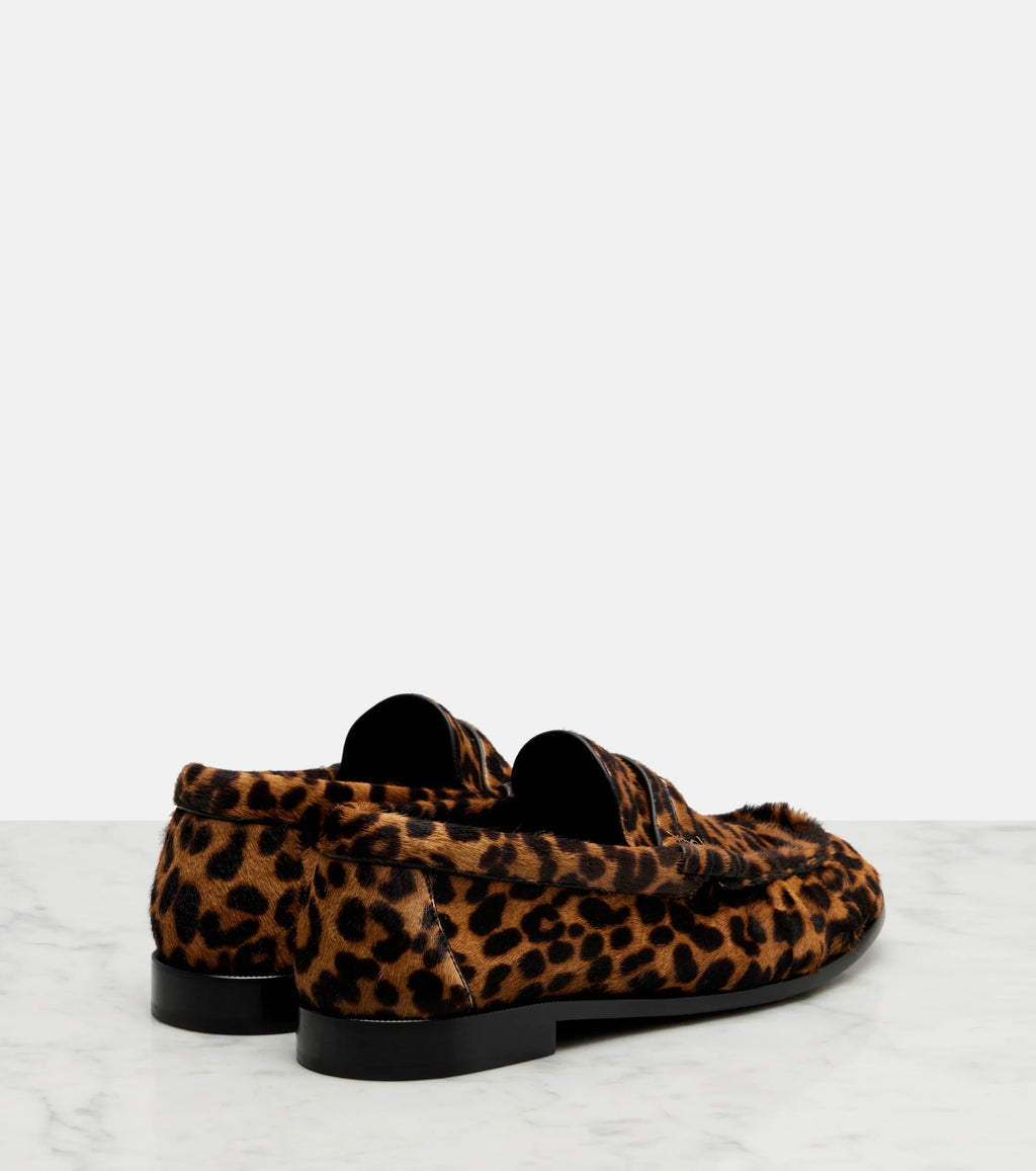 Saint Laurent Le Loafer Leopard-Print Calf Hair Penny Loafers