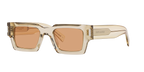 Saint Laurent SL 572 Rectangle Sunglasses in Yellow Acetate with Brown Lenses