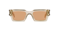 Saint Laurent SL 572 Rectangle Sunglasses in Yellow Acetate with Brown Lenses
