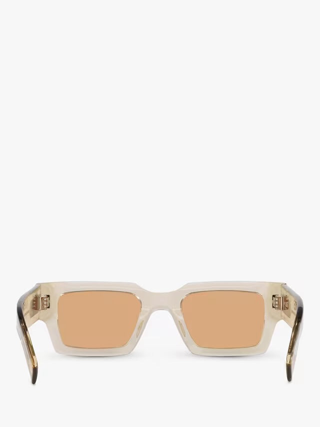 Saint Laurent SL 572 Rectangle Sunglasses in Yellow Acetate with Brown Lenses