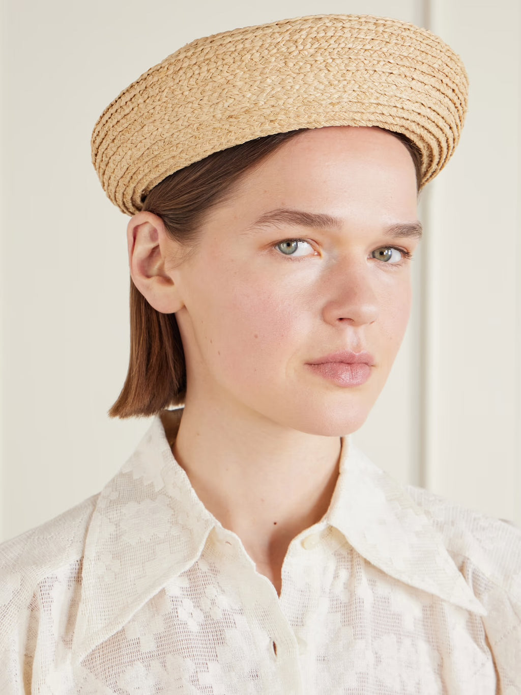Gigi Burris Laura Woven Raffia Pillbox Hat