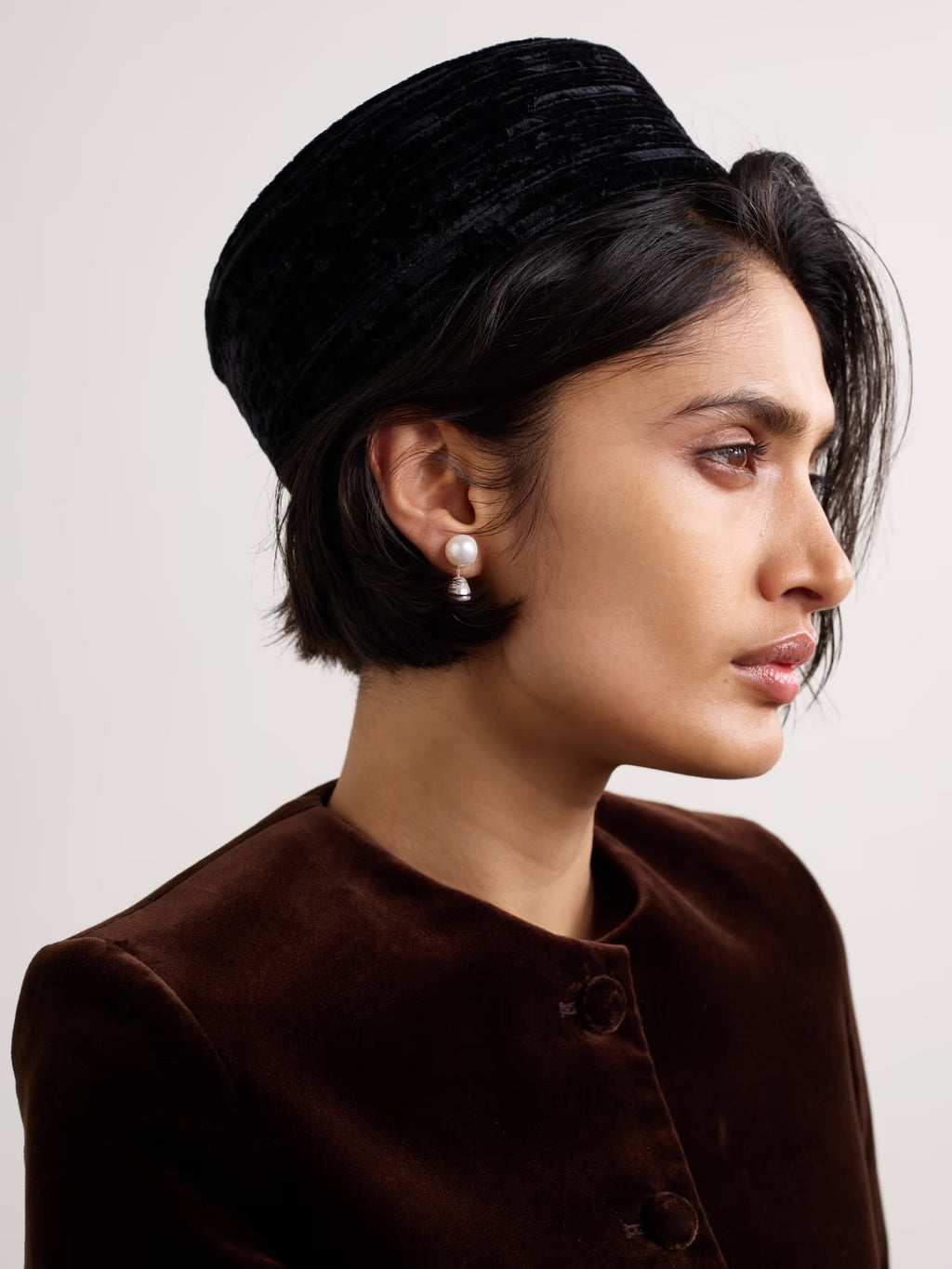 Gigi Burris Lauren Silk-Blend Velvet Pillbox Hat