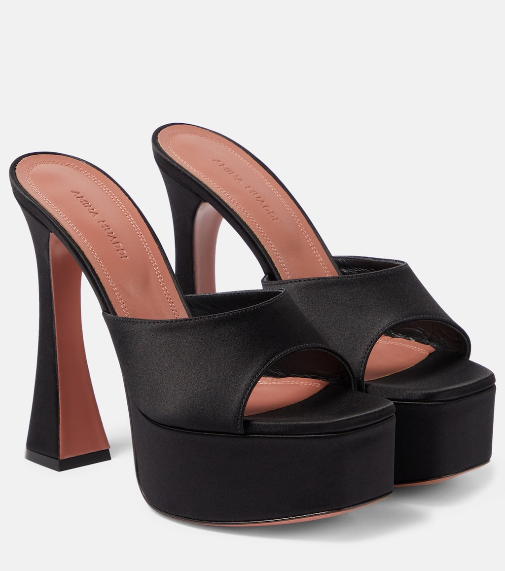 Dalida Satin Platform Mules