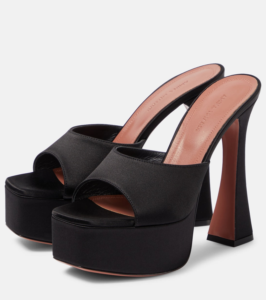 Dalida Satin Platform Mules