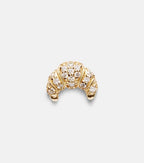 Croissant Small 14kt Gold Single Diamond Stud Earring
