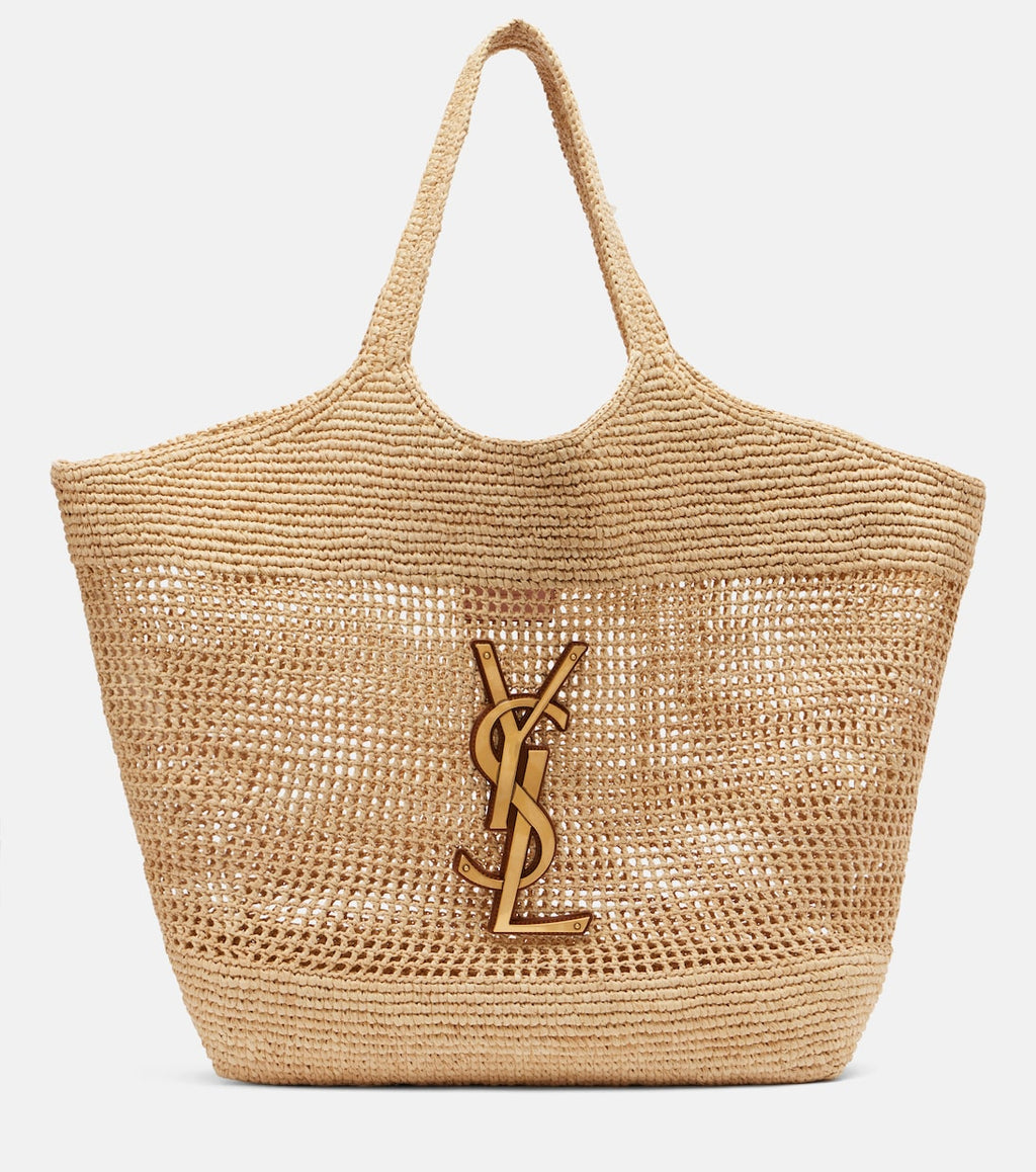 Saint Laurent Icare Maxi Crochet Raffia Shopper