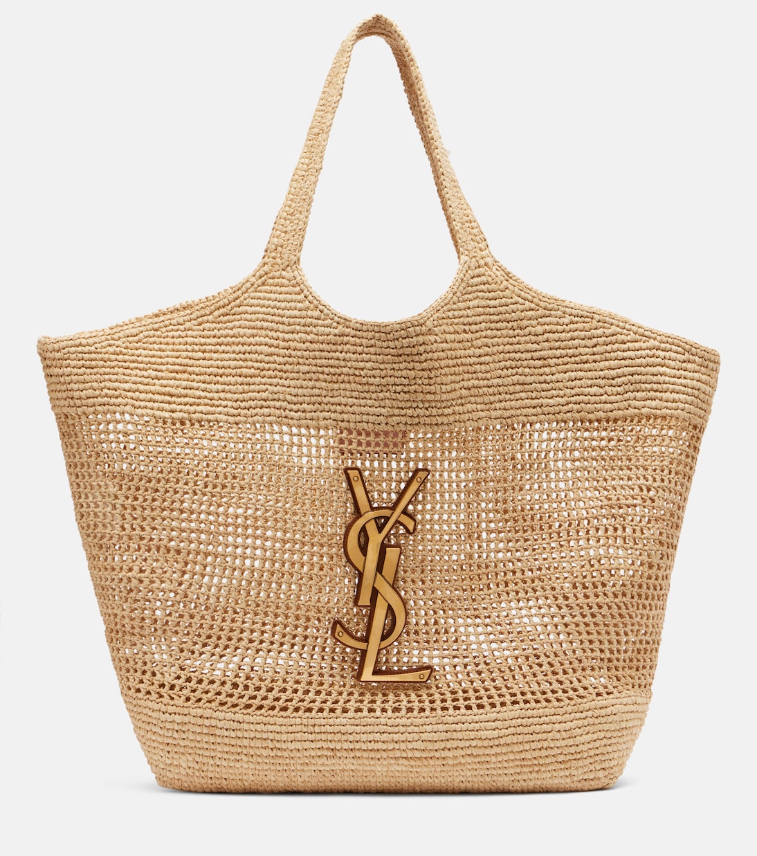 Saint Laurent Icare Maxi Crochet Raffia Shopper