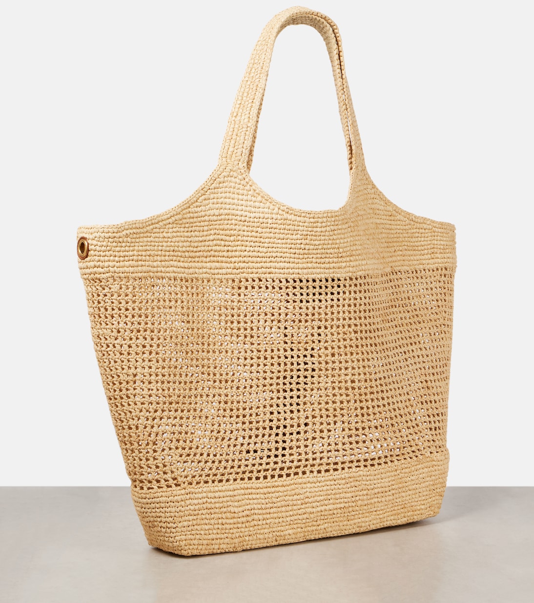 Saint Laurent Icare Maxi Crochet Raffia Shopper