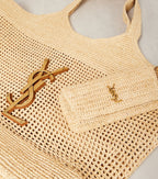 Saint Laurent Icare Maxi Crochet Raffia Shopper