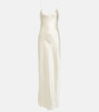Nili Lotan Cami Silk Satin Maxi Dress Ivory P00891831
