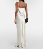 Nili Lotan Cami Silk Satin Maxi Dress Ivory P00891831