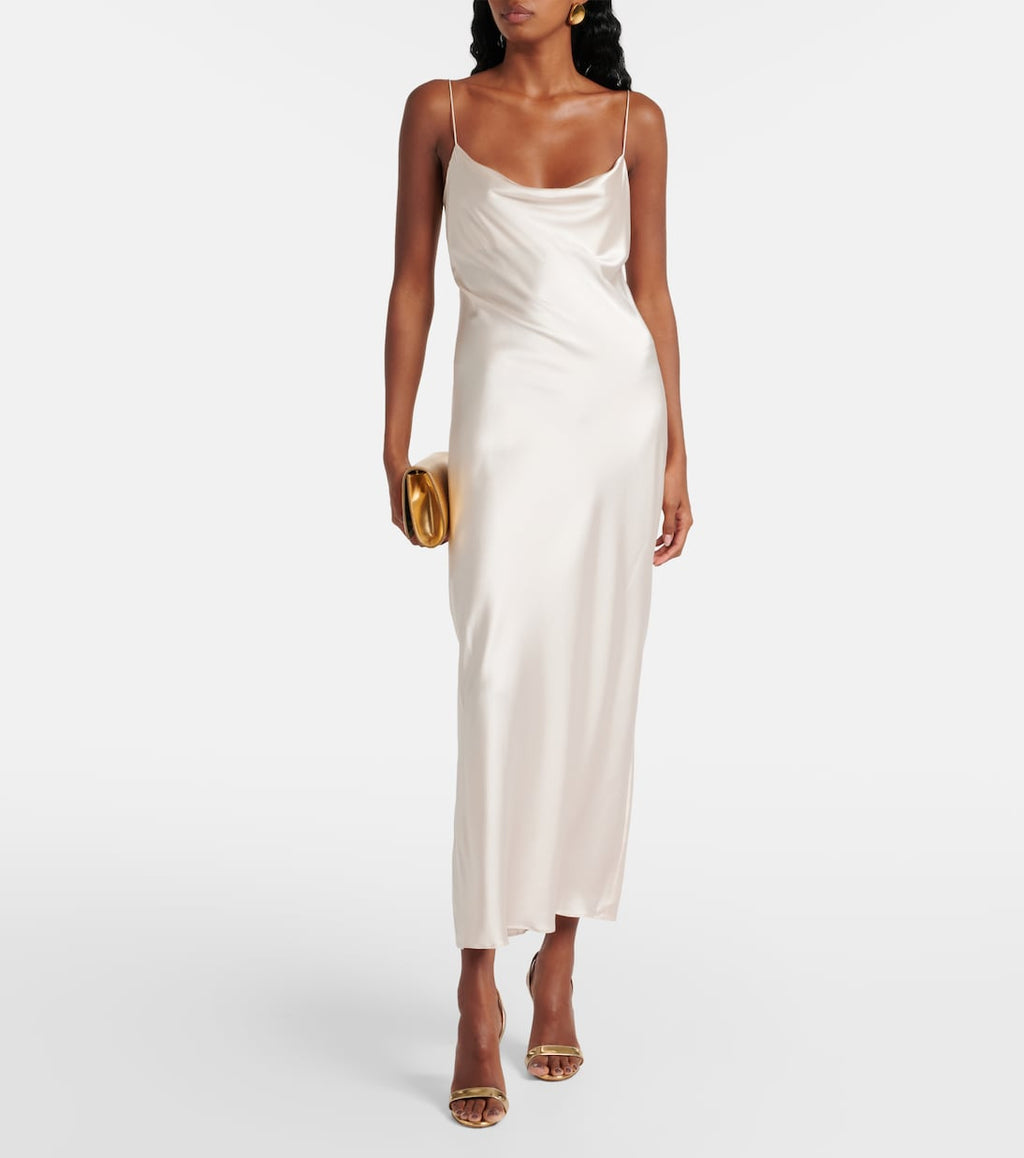 Sense of Shine Silk-Blend Midi Dress