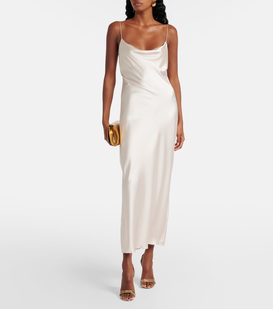 Sense of Shine Silk-Blend Midi Dress