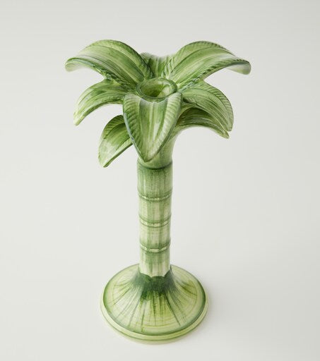 Les-Ottomans Palm Medium Candle Holder Green
