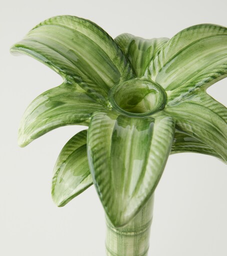 Les-Ottomans Palm Medium Candle Holder Green