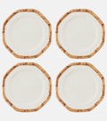 Bamboo Set of 4 Ceramic Dinner Plates Multicoloured Les-Ottomans P01025555
