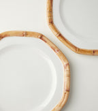 Bamboo Set of 4 Ceramic Dinner Plates Multicoloured Les-Ottomans P01025555