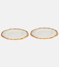 Les-Ottomans Bamboo Set Of 2 Ceramic Charger Plates