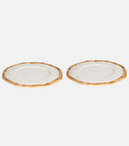 Les-Ottomans Bamboo Set Of 2 Ceramic Charger Plates