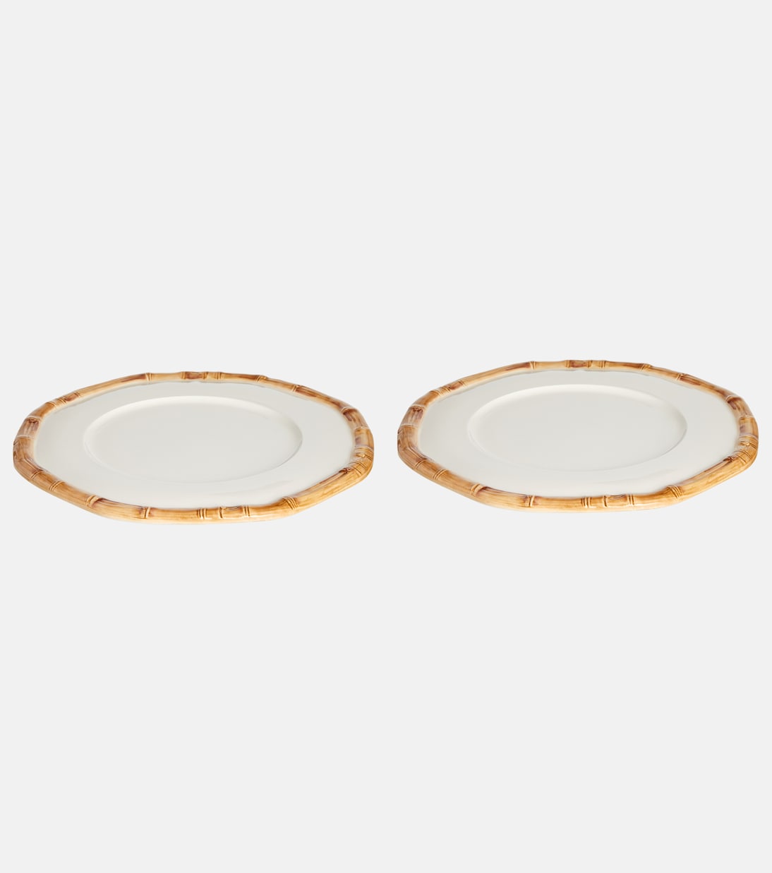 Les-Ottomans Bamboo Set Of 2 Ceramic Charger Plates