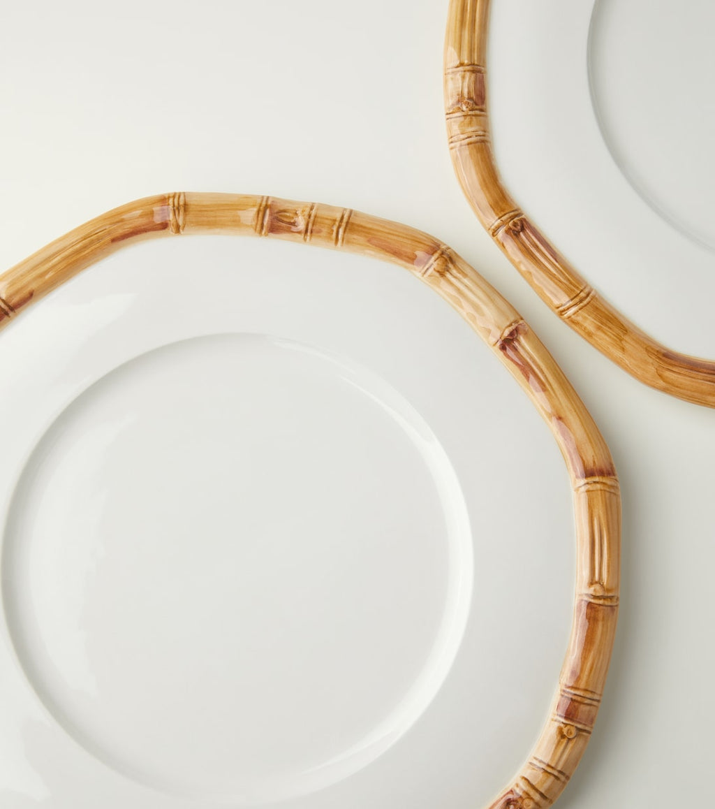 Les-Ottomans Bamboo Set Of 2 Ceramic Charger Plates