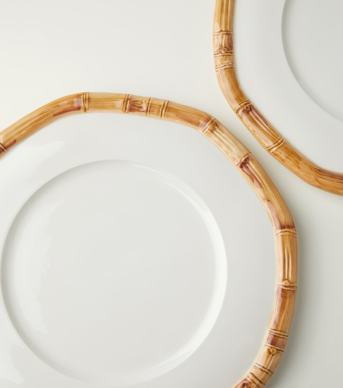 Les-Ottomans Bamboo Set Of 2 Ceramic Charger Plates