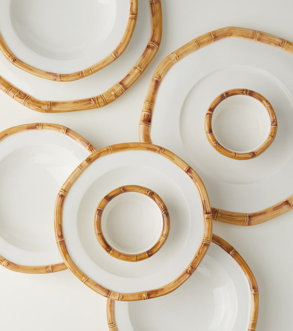 Les-Ottomans Bamboo Set Of 2 Ceramic Charger Plates