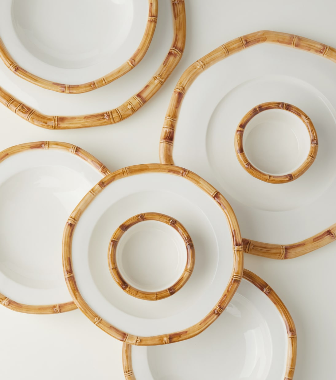 Les-Ottomans Bamboo Set Of 2 Ceramic Charger Plates