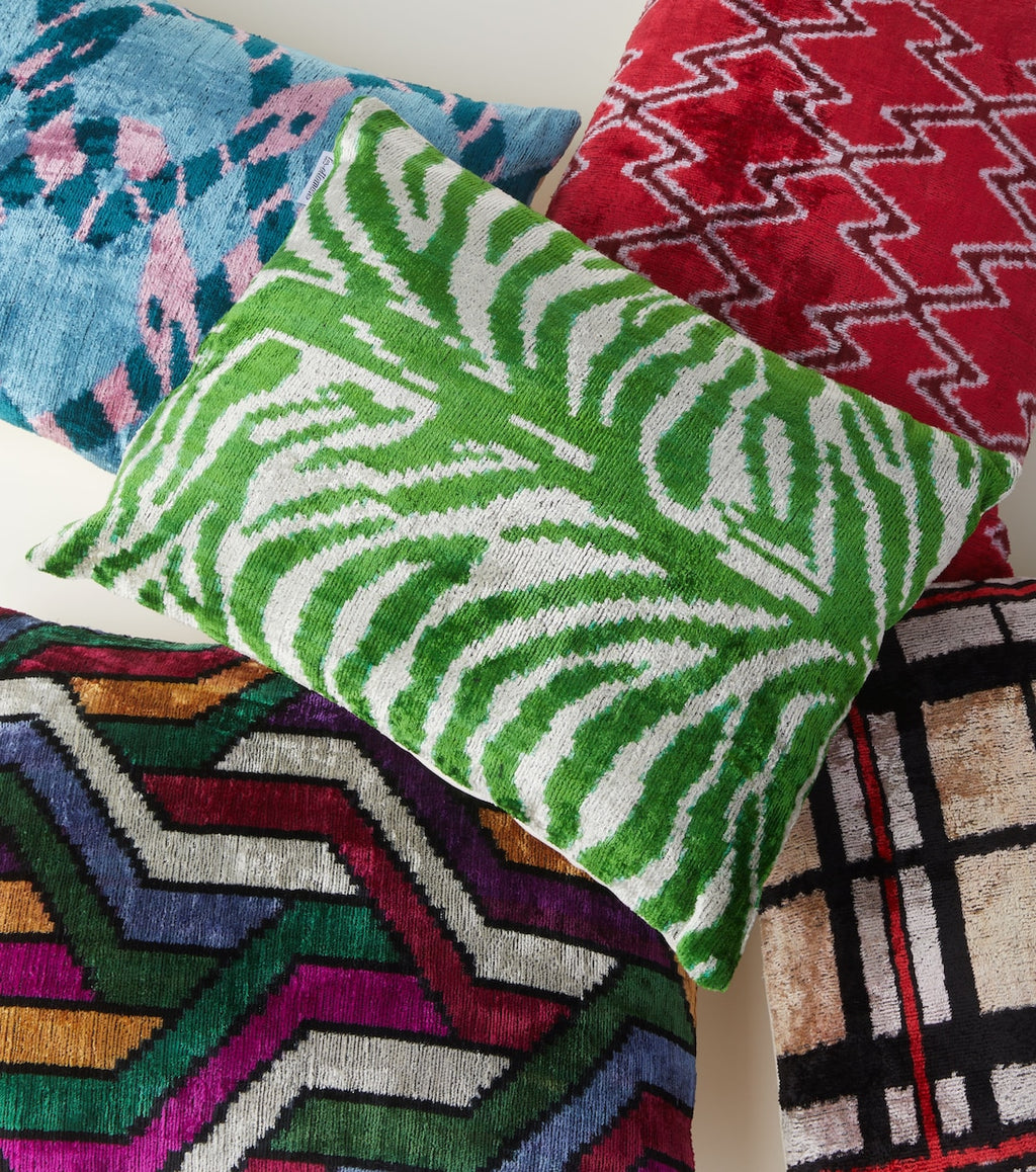 Les-Ottomans Velvet Cushion Multicoloured