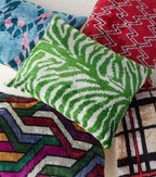 Les-Ottomans Velvet Cushion Multicoloured