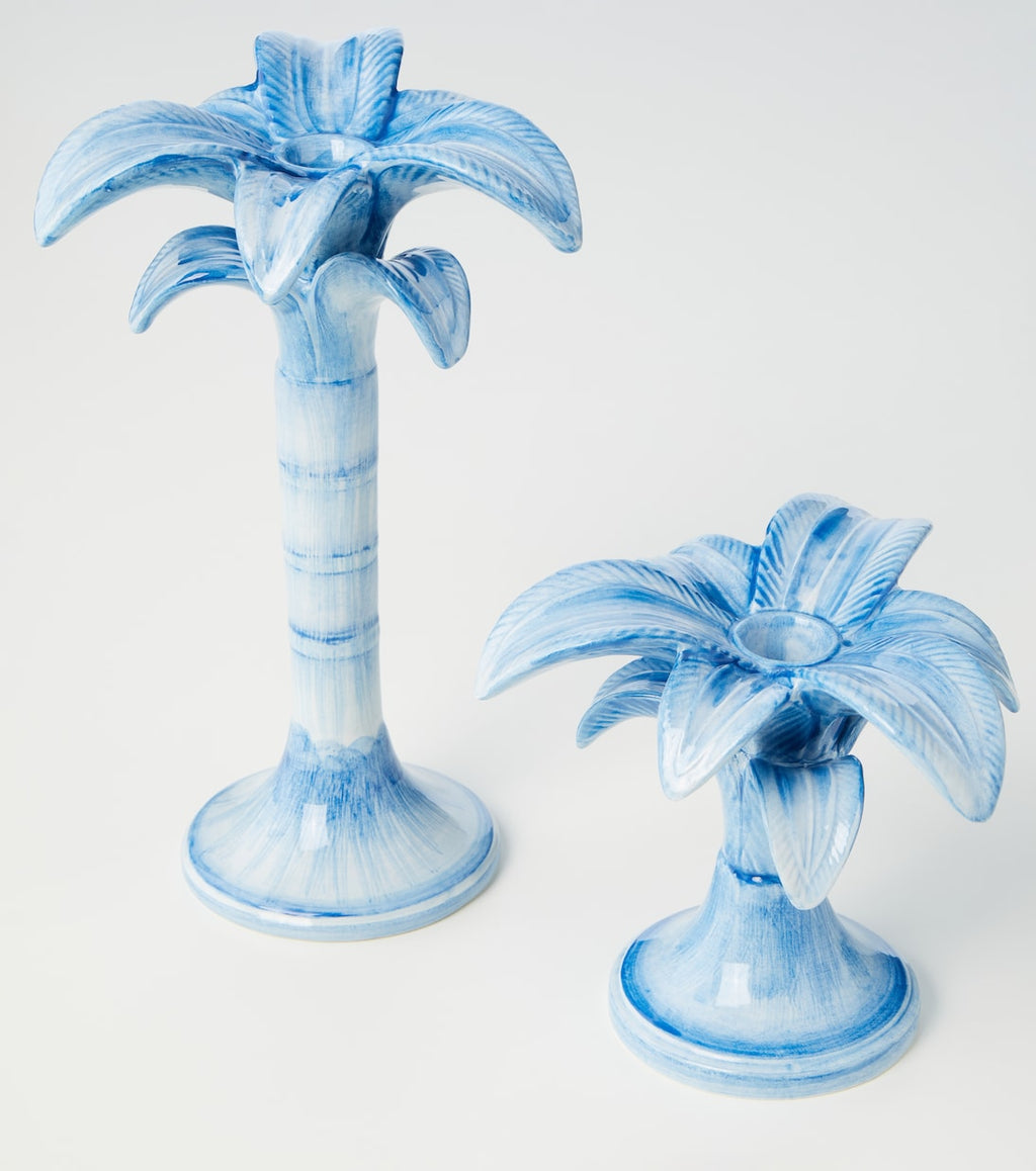 Medium Ceramic Candle Holder Blue P01062572