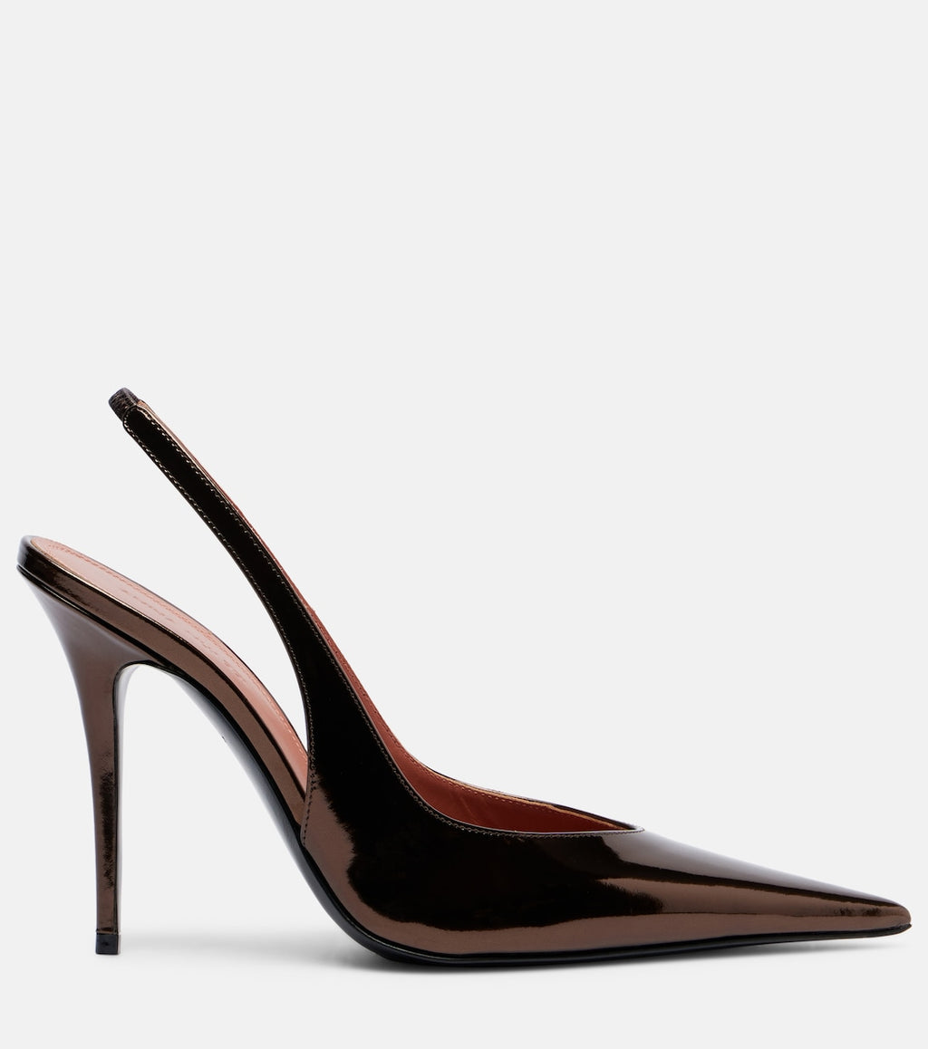 Anok 105 Mirrored Leather Slingback Pumps