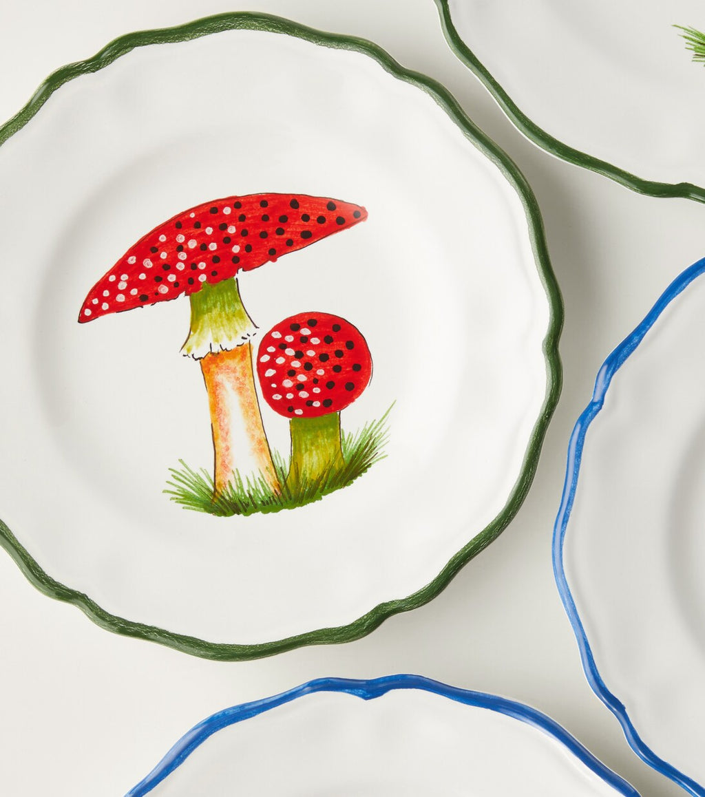 Mushroom Set of 4 Ceramic Side Plates