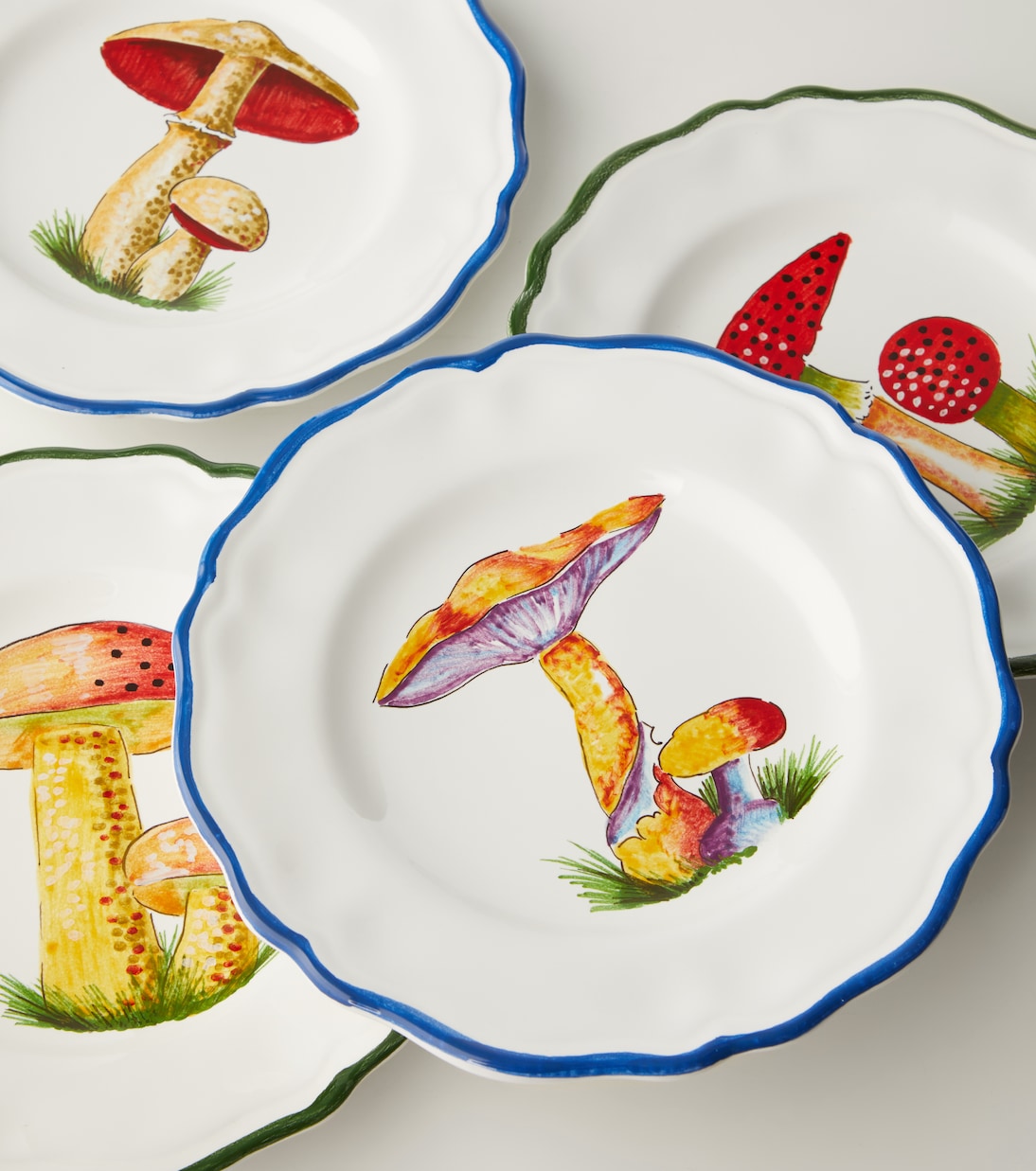 Mushroom Set of 4 Ceramic Side Plates