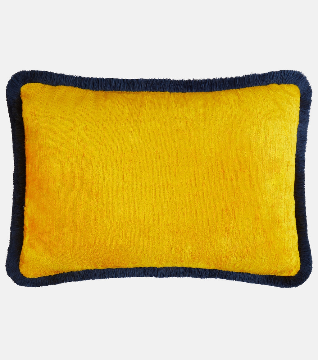 Les-Ottomans Silk Velvet Cushion Yellow