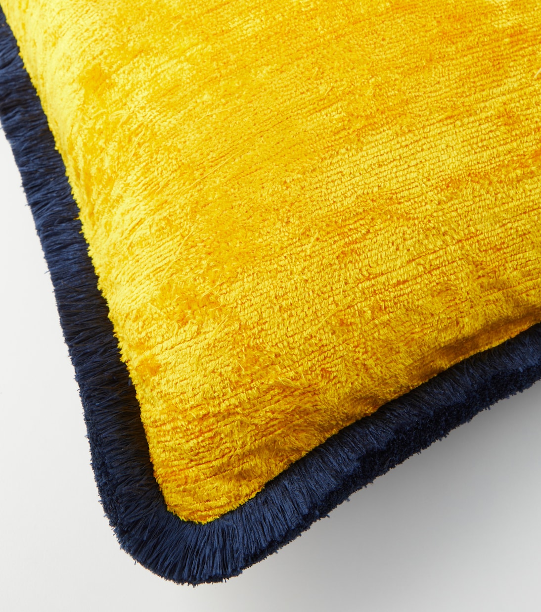 Les-Ottomans Silk Velvet Cushion Yellow
