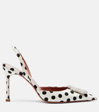 Camelia Polka-Dot Satin Slingback Pumps