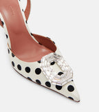 Camelia Polka-Dot Satin Slingback Pumps
