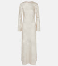 Polka-dot Satin Maxi Dress