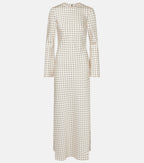Polka-dot Satin Maxi Dress