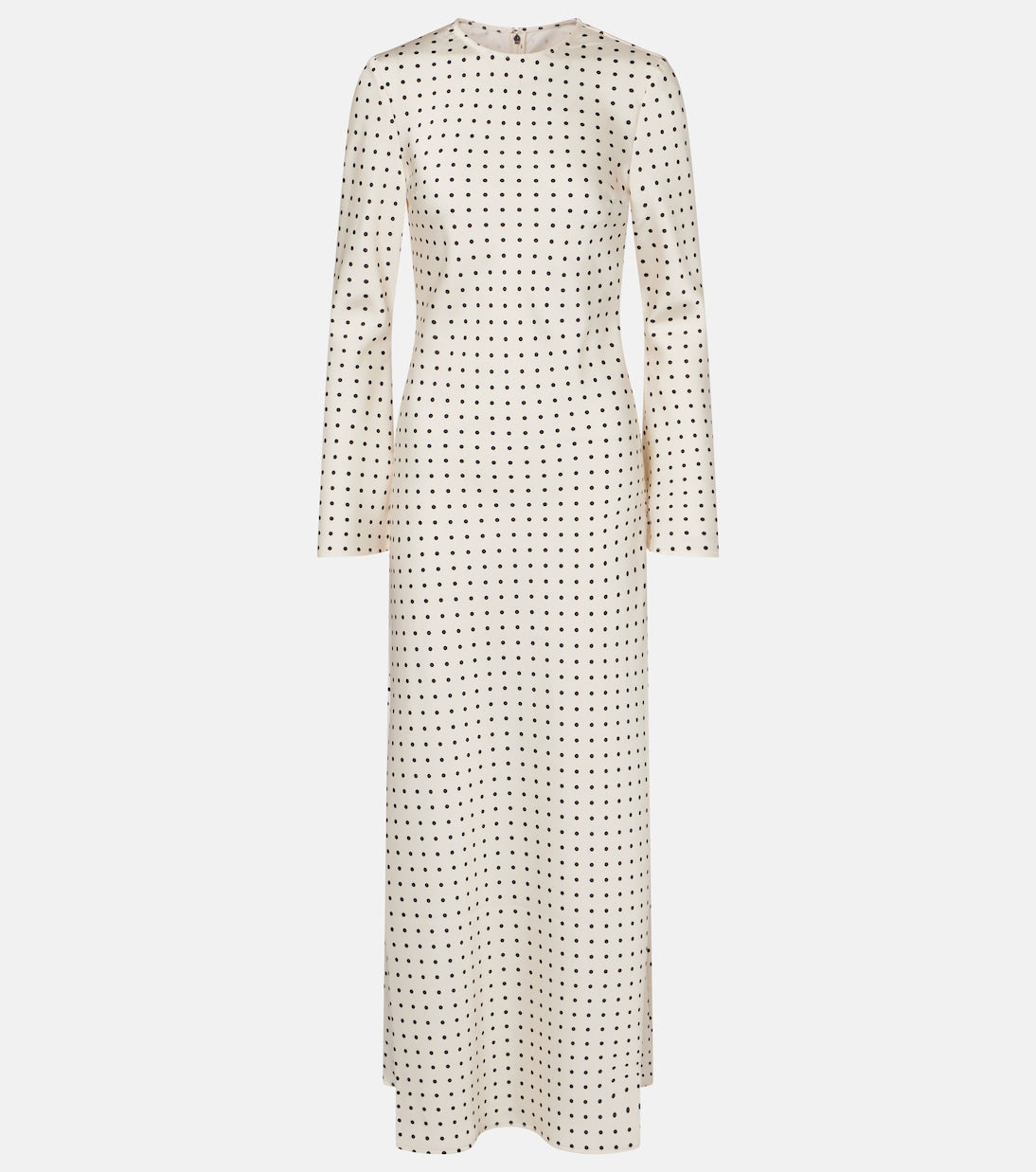 Polka-dot Satin Maxi Dress