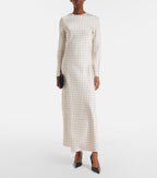 Polka-dot Satin Maxi Dress