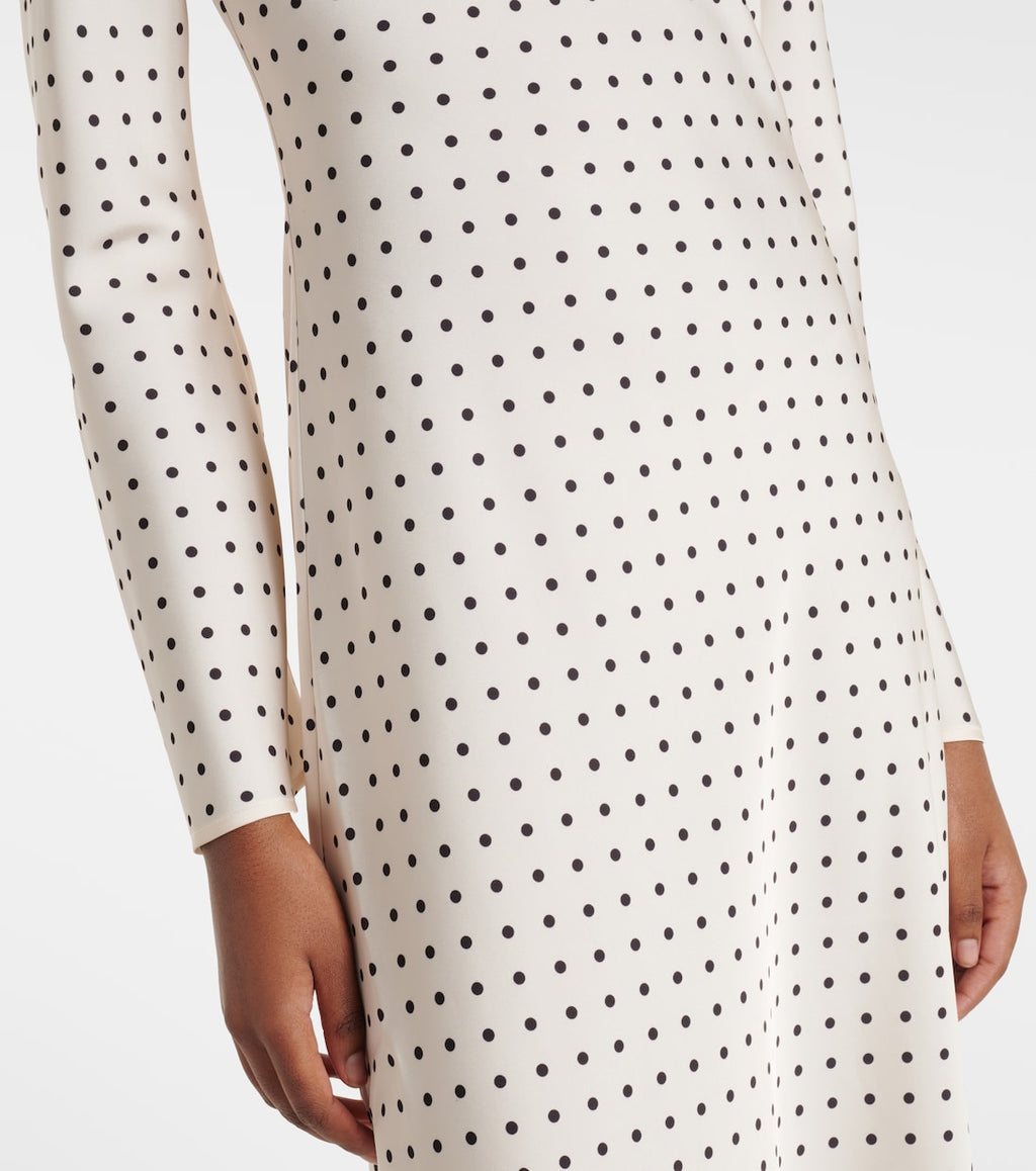 Polka-dot Satin Maxi Dress