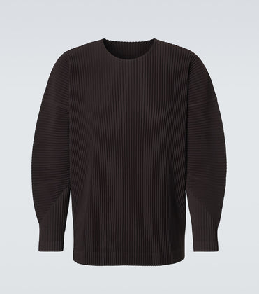 Homme Plissé Issey Miyake Monthly Colors Pleated Top in Eggplant Black