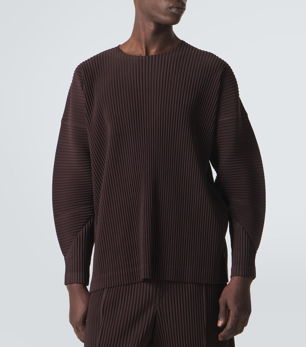 Homme Plissé Issey Miyake Monthly Colors Pleated Top in Eggplant Black