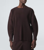 Homme Plissé Issey Miyake Monthly Colors Pleated Top in Eggplant Black