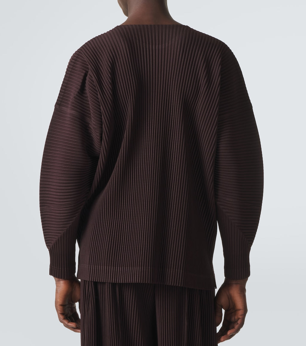 Homme Plissé Issey Miyake Monthly Colors Pleated Top in Eggplant Black