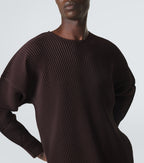 Homme Plissé Issey Miyake Monthly Colors Pleated Top in Eggplant Black