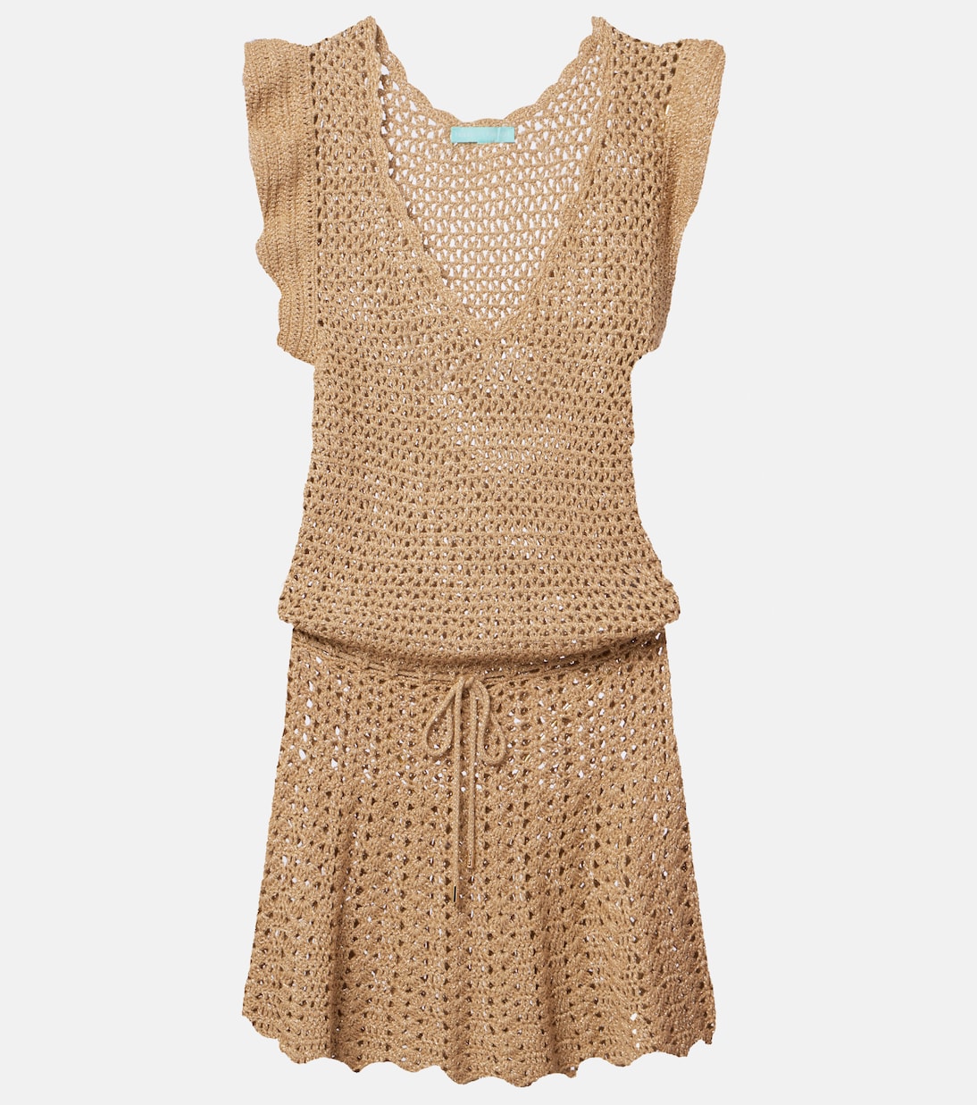 Melissa Odabash Annalise Crochet Lamé Minidress